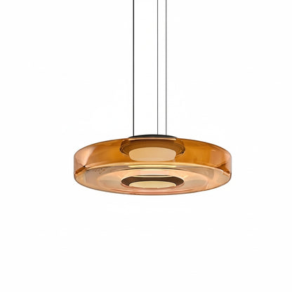Pendant Lamp Modern Art Deco with Round Translucent Glass Shade