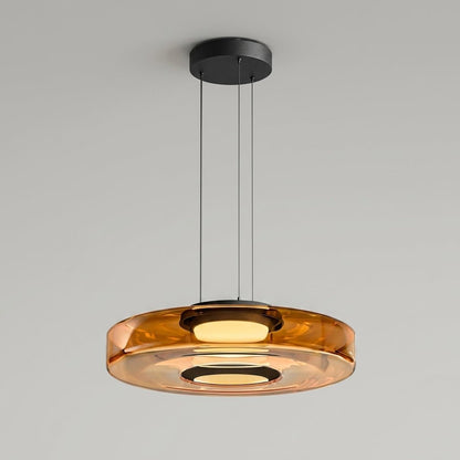 Pendant Lamp Modern Art Deco with Round Translucent Glass Shade