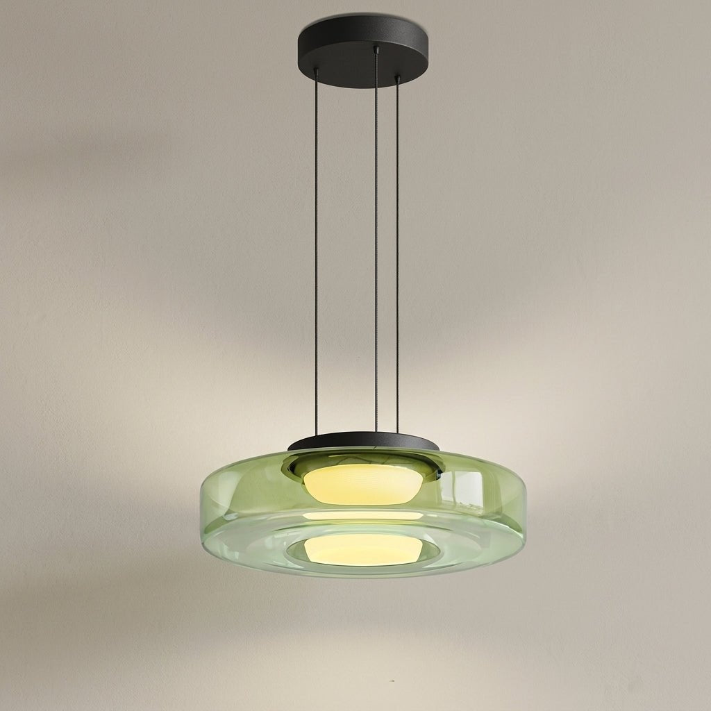 Pendant Lamp Modern Art Deco with Round Translucent Glass Shade