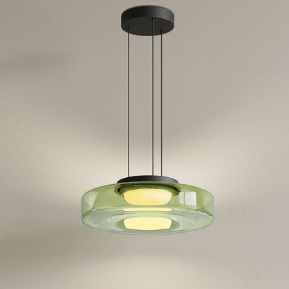Pendant Lamp Modern Art Deco with Round Translucent Glass Shade