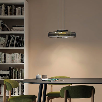 Pendant Lamp Modern Art Deco with Round Translucent Glass Shade