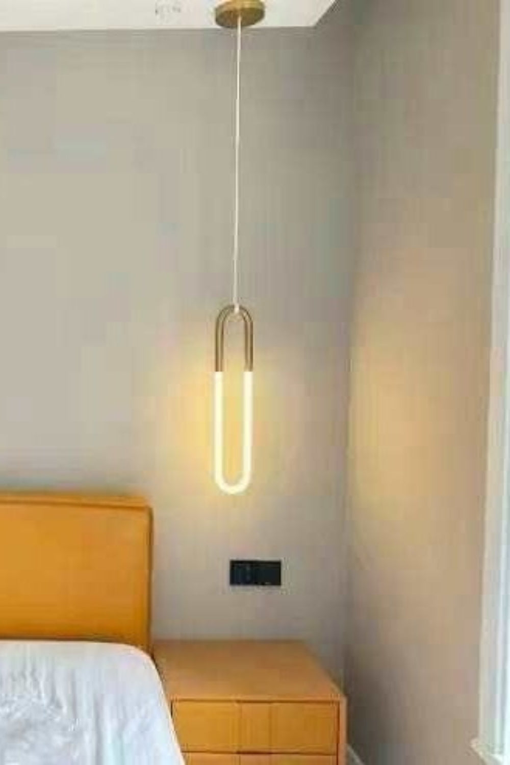 Pendant Lamp Modern Art Deco with U-Shaped LED Loop and Adjustable Wire