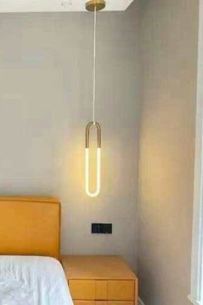 Pendant Lamp Modern Art Deco with U-Shaped LED Loop and Adjustable Wire