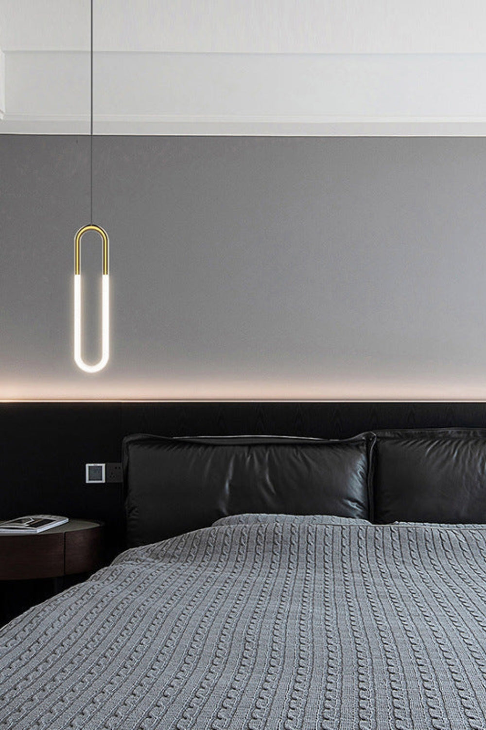 Pendant Lamp Modern Art Deco with U-Shaped LED Loop and Adjustable Wire