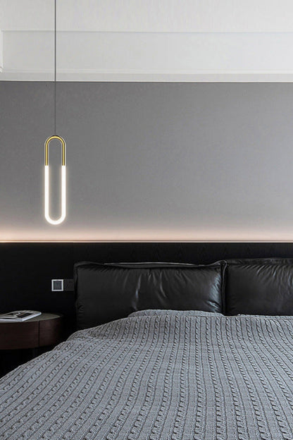 Pendant Lamp Modern Art Deco with U-Shaped LED Loop and Adjustable Wire