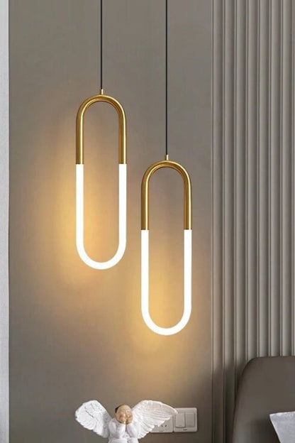 Pendant Lamp Modern Art Deco with U-Shaped LED Loop and Adjustable Wire