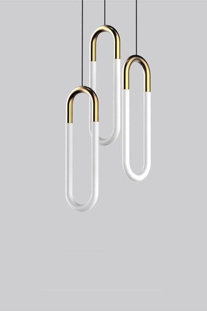 Pendant Lamp Modern Art Deco with U-Shaped LED Loop and Adjustable Wire