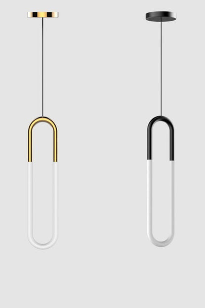 Pendant Lamp Modern Art Deco with U-Shaped LED Loop and Adjustable Wire