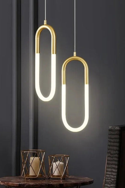 Pendant Lamp Modern Art Deco with U-Shaped LED Loop and Adjustable Wire