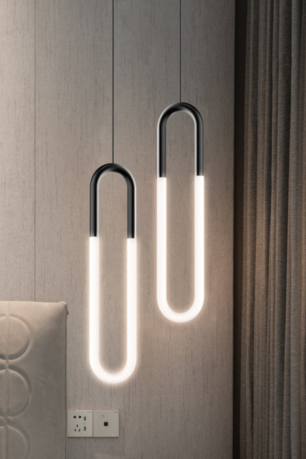 Pendant Lamp Modern Art Deco with U-Shaped LED Loop and Adjustable Wire