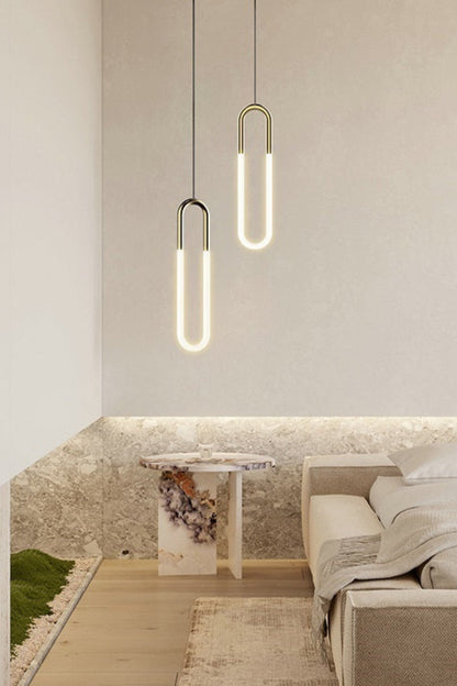 Pendant Lamp Modern Art Deco with U-Shaped LED Loop and Adjustable Wire
