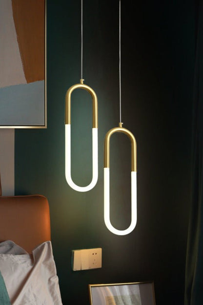 Pendant Lamp Modern Art Deco with U-Shaped LED Loop and Adjustable Wire