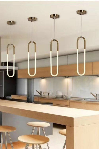 Pendant Lamp Modern Art Deco with U-Shaped LED Loop and Adjustable Wire
