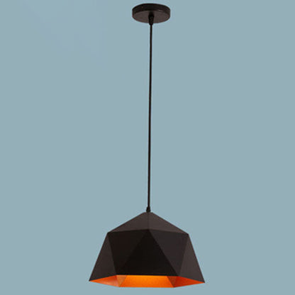 Pendant Lamp Modern Geometric Diamond-Shape Shade with Gold Interior