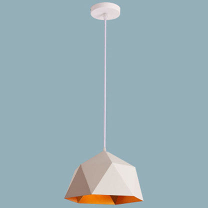 Pendant Lamp Modern Geometric Diamond-Shape Shade with Gold Interior