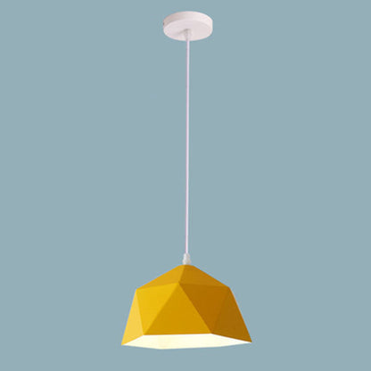 Pendant Lamp Modern Geometric Diamond-Shape Shade with Gold Interior