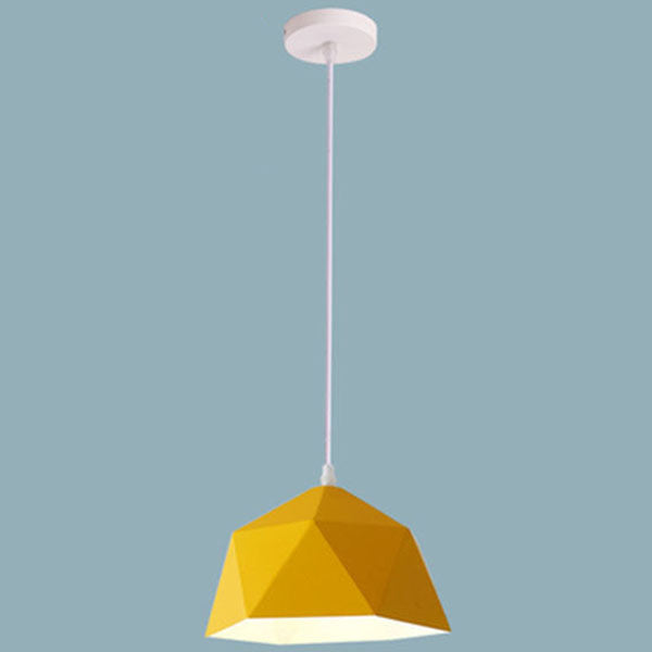 Pendant Lamp Modern Geometric Diamond-Shape Shade with Gold Interior