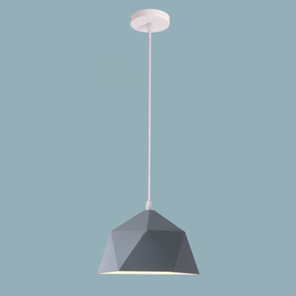 Pendant Lamp Modern Geometric Diamond-Shape Shade with Gold Interior