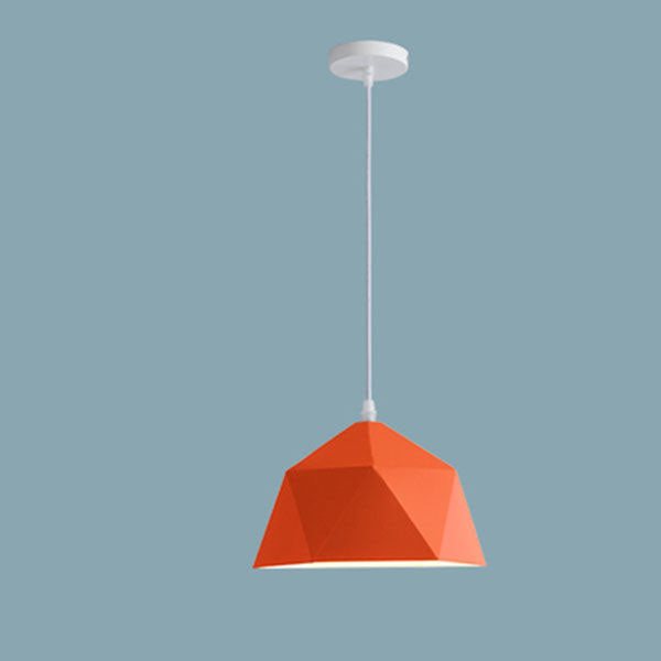 Pendant Lamp Modern Geometric Diamond-Shape Shade with Gold Interior