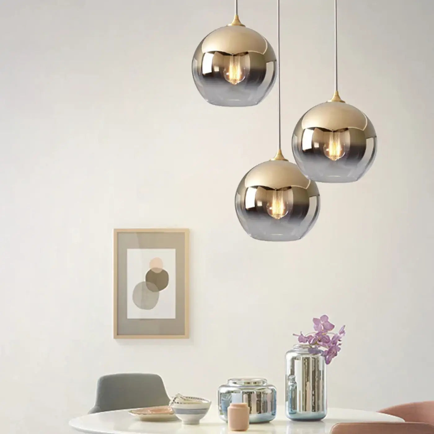 Pendant Lamp Modern Globe with Gradient Glass Shade