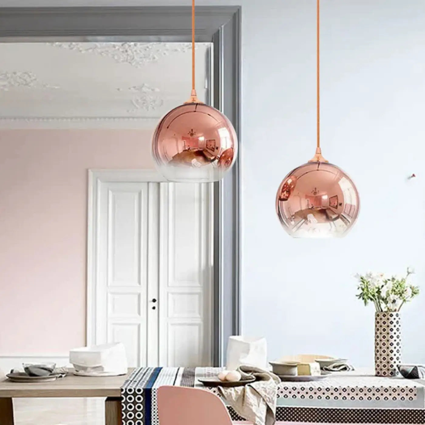 Pendant Lamp Modern Globe with Gradient Glass Shade