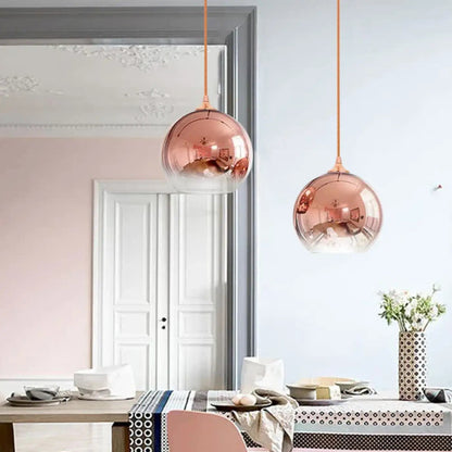 Pendant Lamp Modern Globe with Gradient Glass Shade