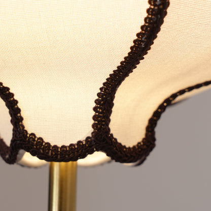 Pendant Lamp Modern Lantern Fabric Shade with Wood Accents
