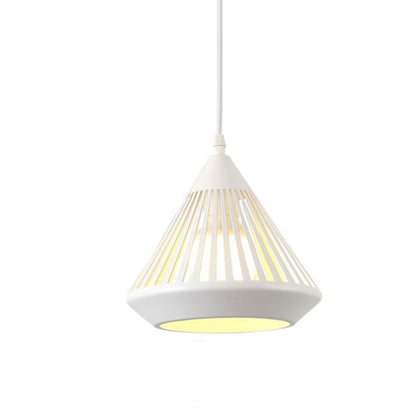 Pendant Lamp Modern Minimalist with Conical Slotted Shade and Adjustable Height