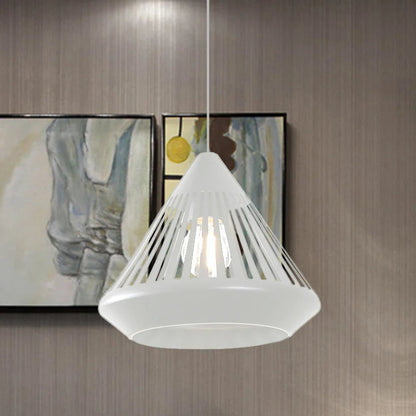 Pendant Lamp Modern Minimalist with Conical Slotted Shade and Adjustable Height