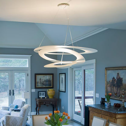 Pendant Lamp Modern Spiral Ring Design with Adjustable Suspension Cable