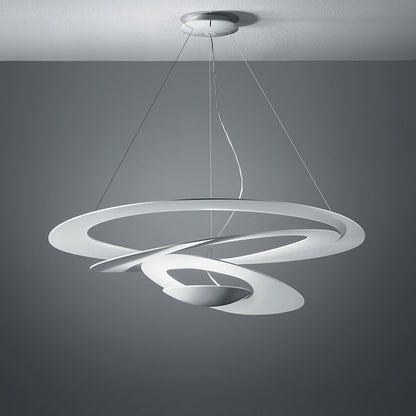 Pendant Lamp Modern Spiral Ring Design with Adjustable Suspension Cable
