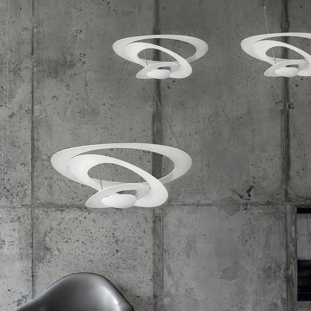 Pendant Lamp Modern Spiral Ring Design with Adjustable Suspension Cable
