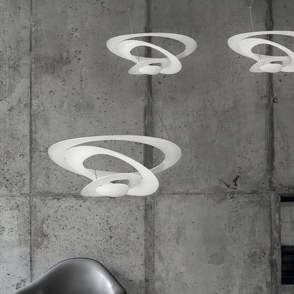 Pendant Lamp Modern Spiral Ring Design with Adjustable Suspension Cable