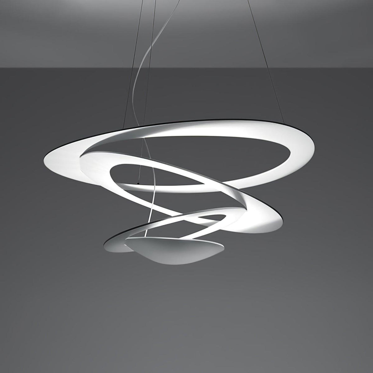 Pendant Lamp Modern Spiral Ring Design with Adjustable Suspension Cable
