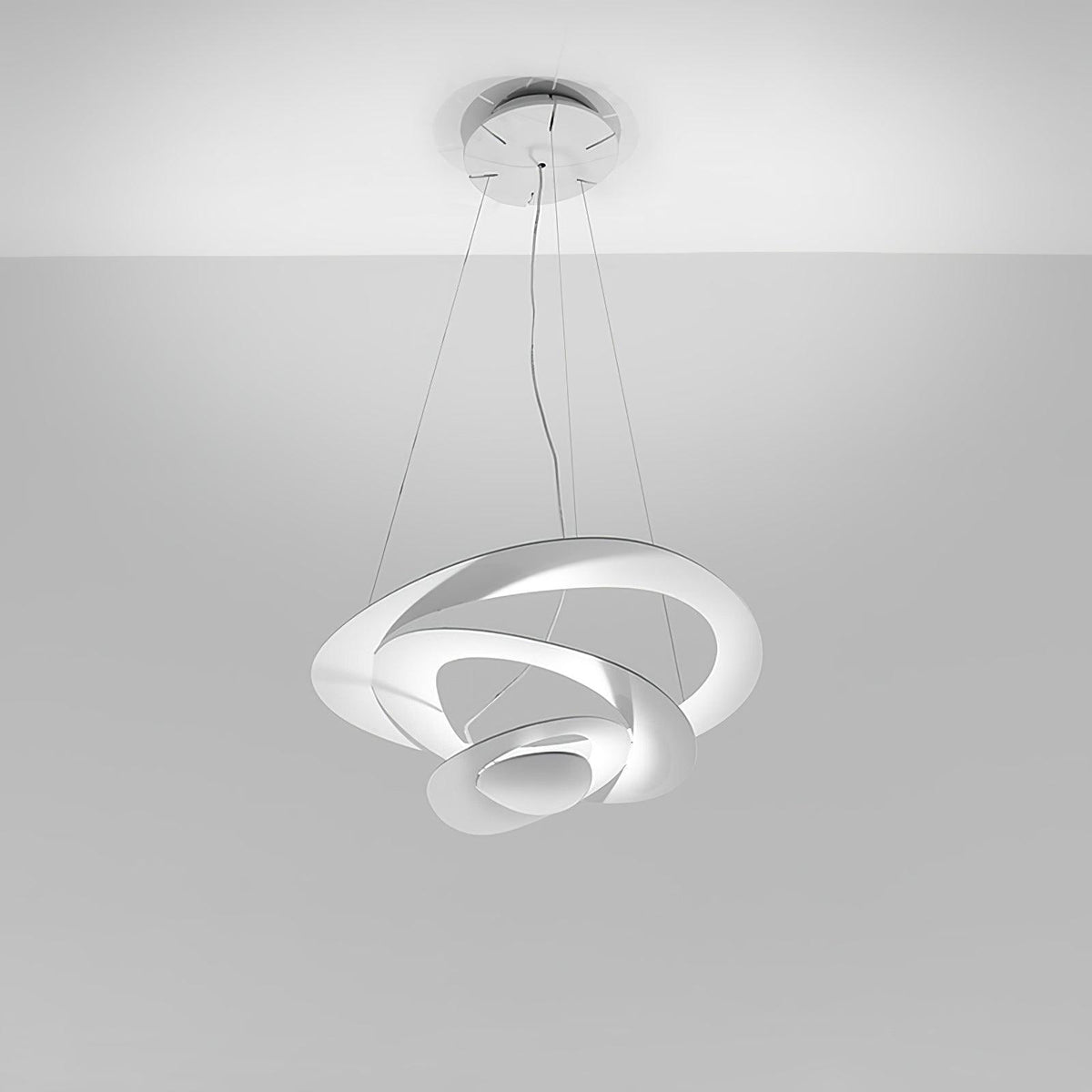 Pendant Lamp Modern Spiral Ring Design with Adjustable Suspension Cable