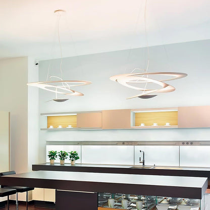 Pendant Lamp Modern Spiral Ring Design with Adjustable Suspension Cable