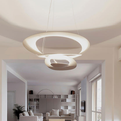 Pendant Lamp Modern Spiral Ring Design with Adjustable Suspension Cable