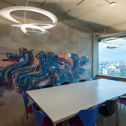 Pendant Lamp Modern Spiral Ring Design with Adjustable Suspension Cable