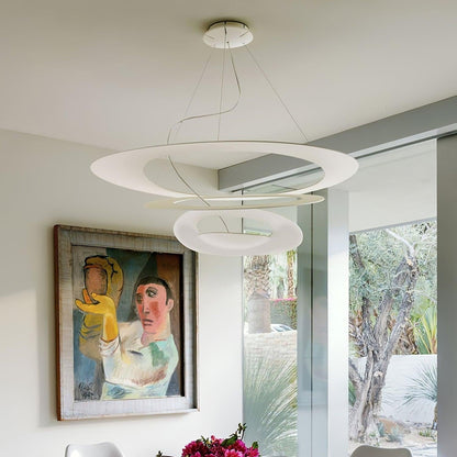 Pendant Lamp Modern Spiral Ring Design with Adjustable Suspension Cable