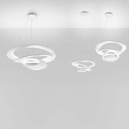Pendant Lamp Modern Spiral Ring Design with Adjustable Suspension Cable