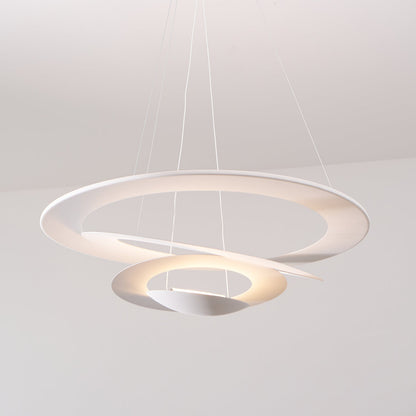 Pendant Lamp Modern Spiral Ring Design with Adjustable Suspension Cable