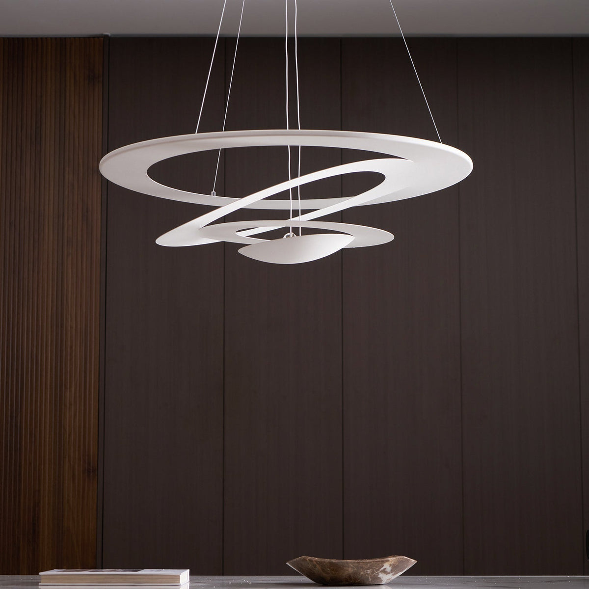 Pendant Lamp Modern Spiral Ring Design with Adjustable Suspension Cable
