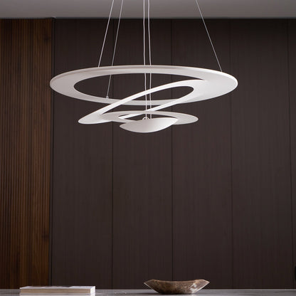 Pendant Lamp Modern Spiral Ring Design with Adjustable Suspension Cable