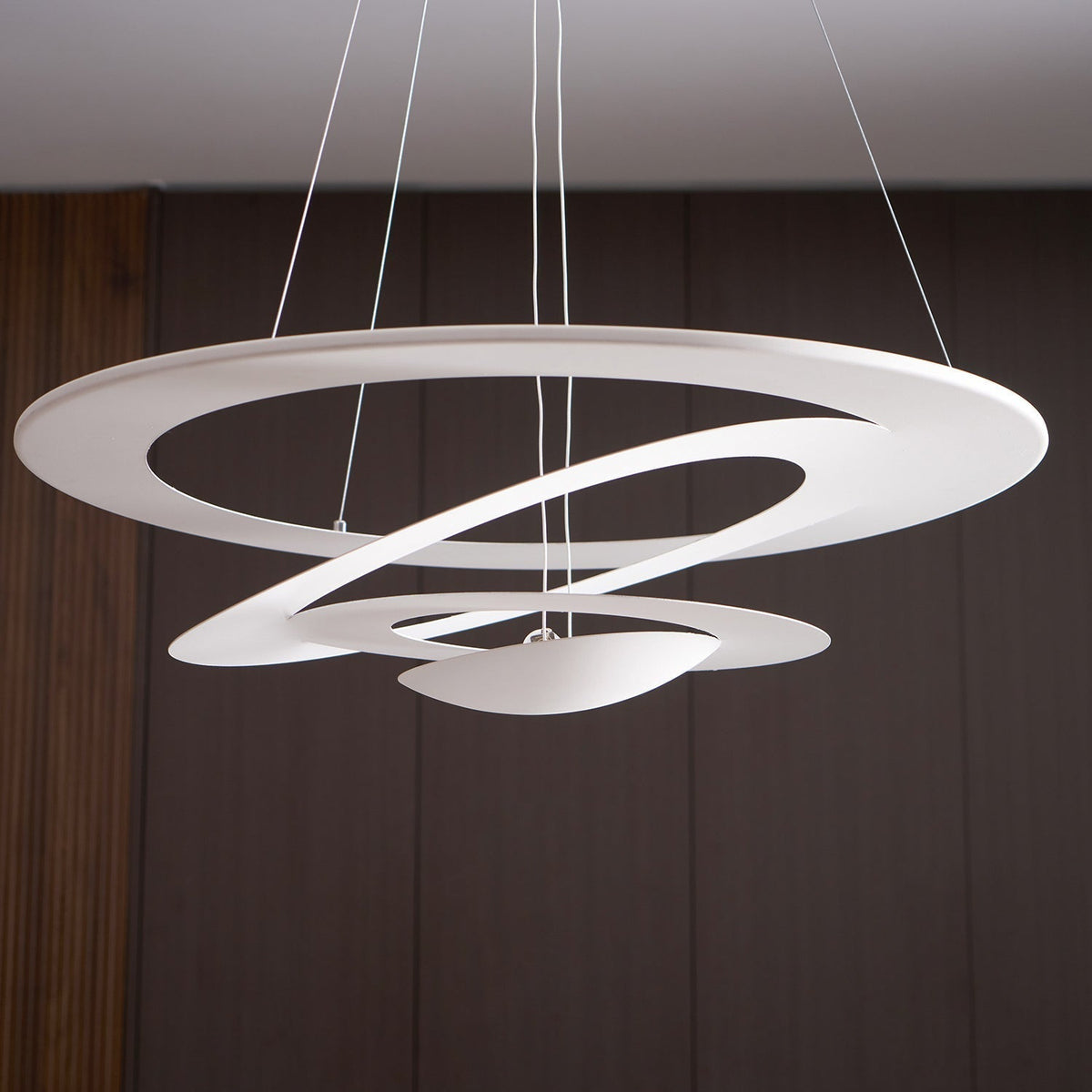 Pendant Lamp Modern Spiral Ring Design with Adjustable Suspension Cable