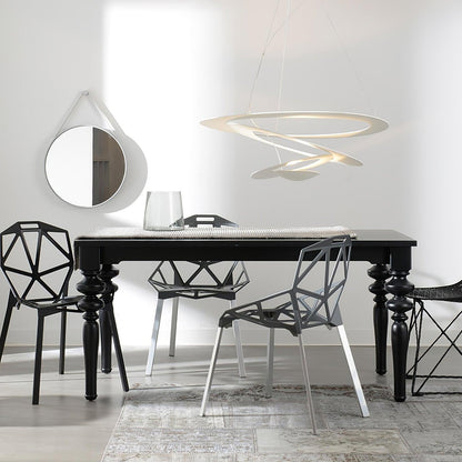 Pendant Lamp Modern Spiral Ring Design with Adjustable Suspension Cable