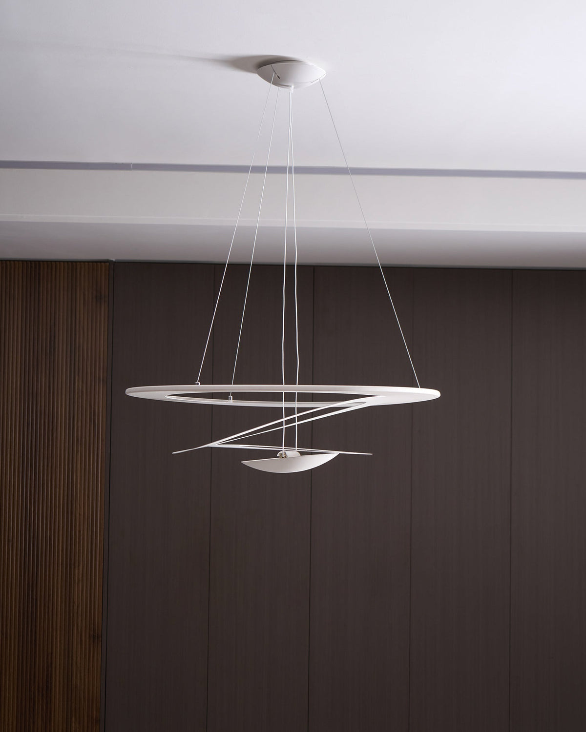 Pendant Lamp Modern Spiral Ring Design with Adjustable Suspension Cable