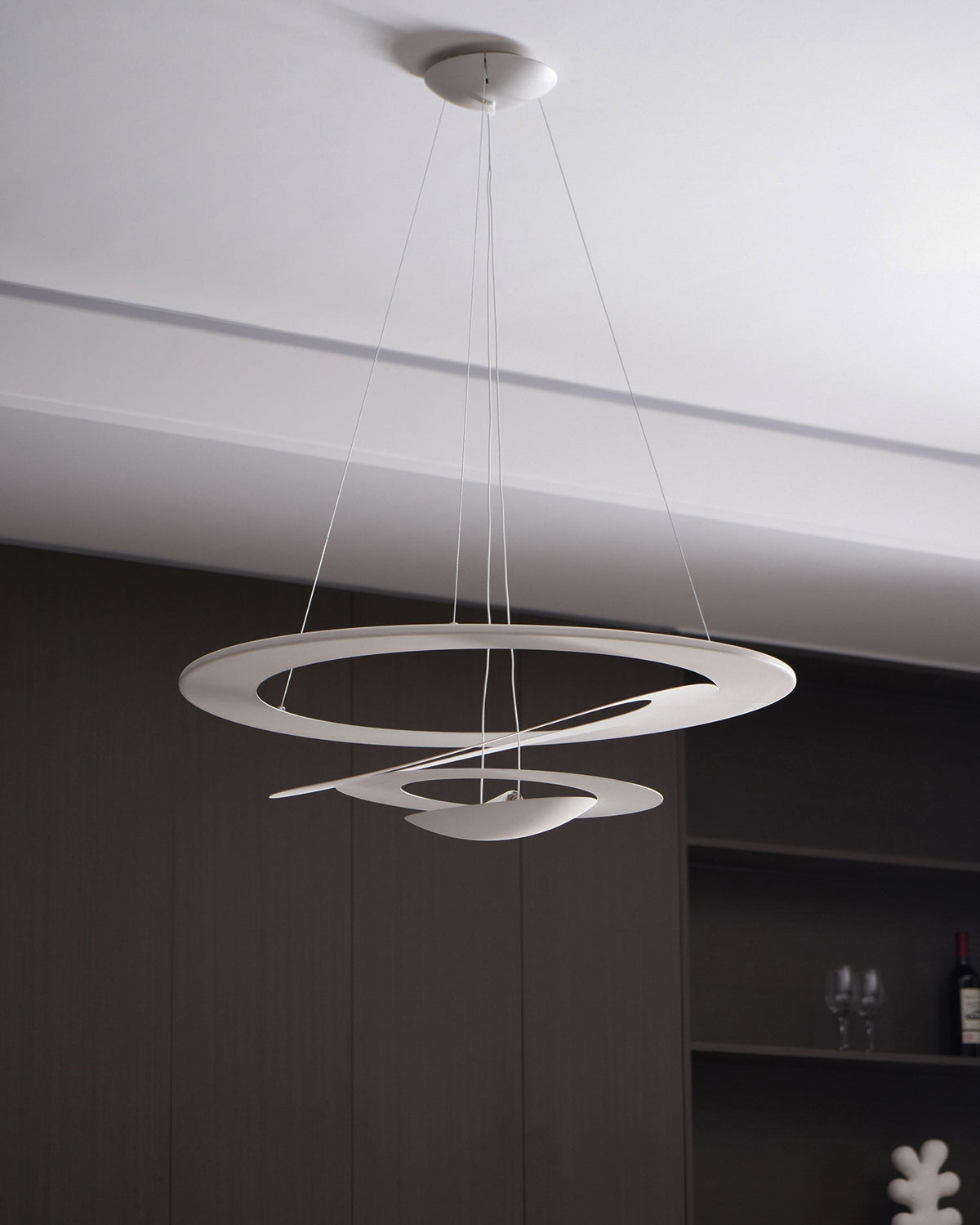 Pendant Lamp Modern Spiral Ring Design with Adjustable Suspension Cable