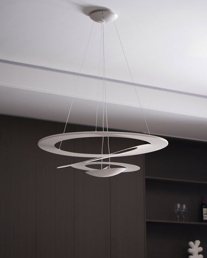Pendant Lamp Modern Spiral Ring Design with Adjustable Suspension Cable
