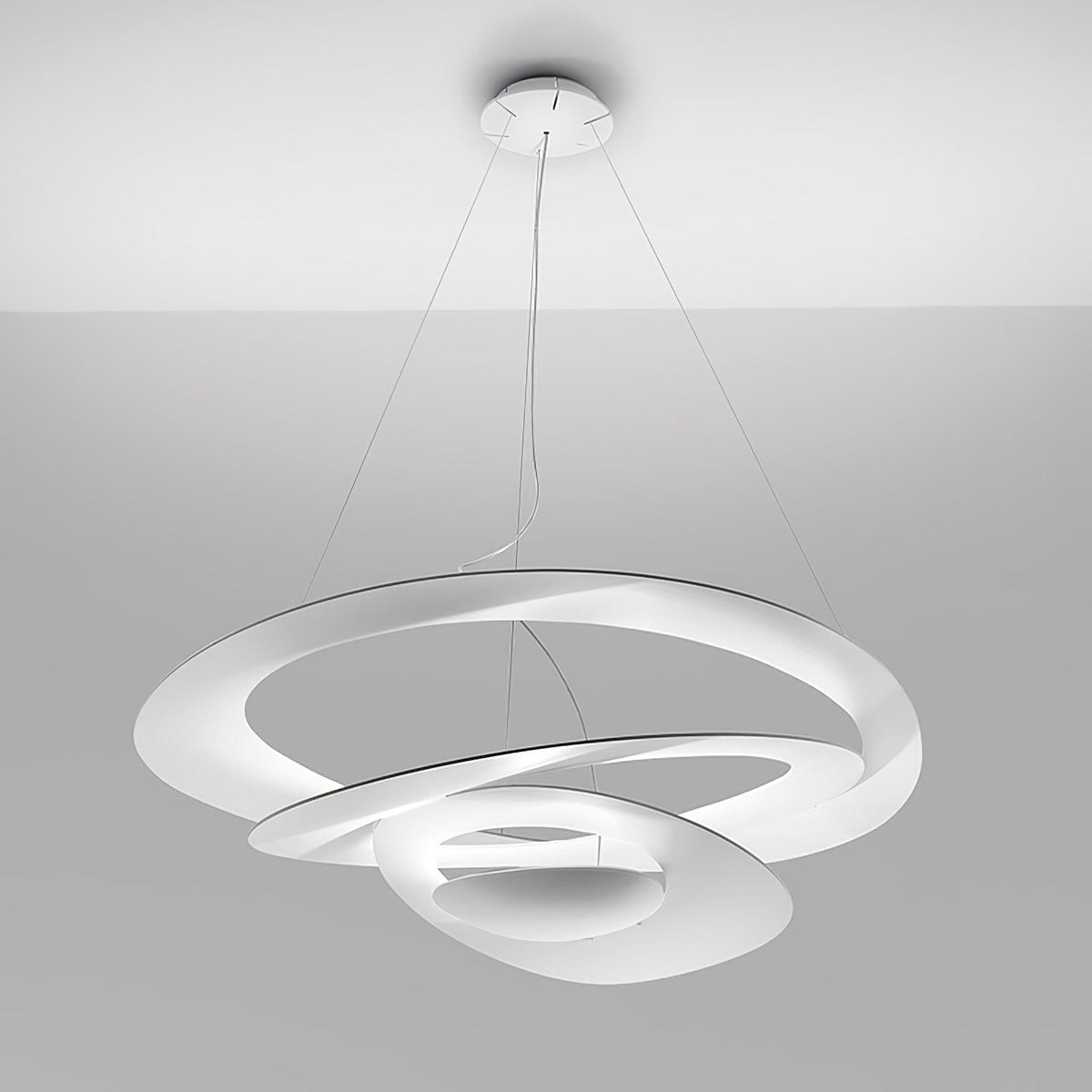 Pendant Lamp Modern Spiral Ring Design with Adjustable Suspension Cable