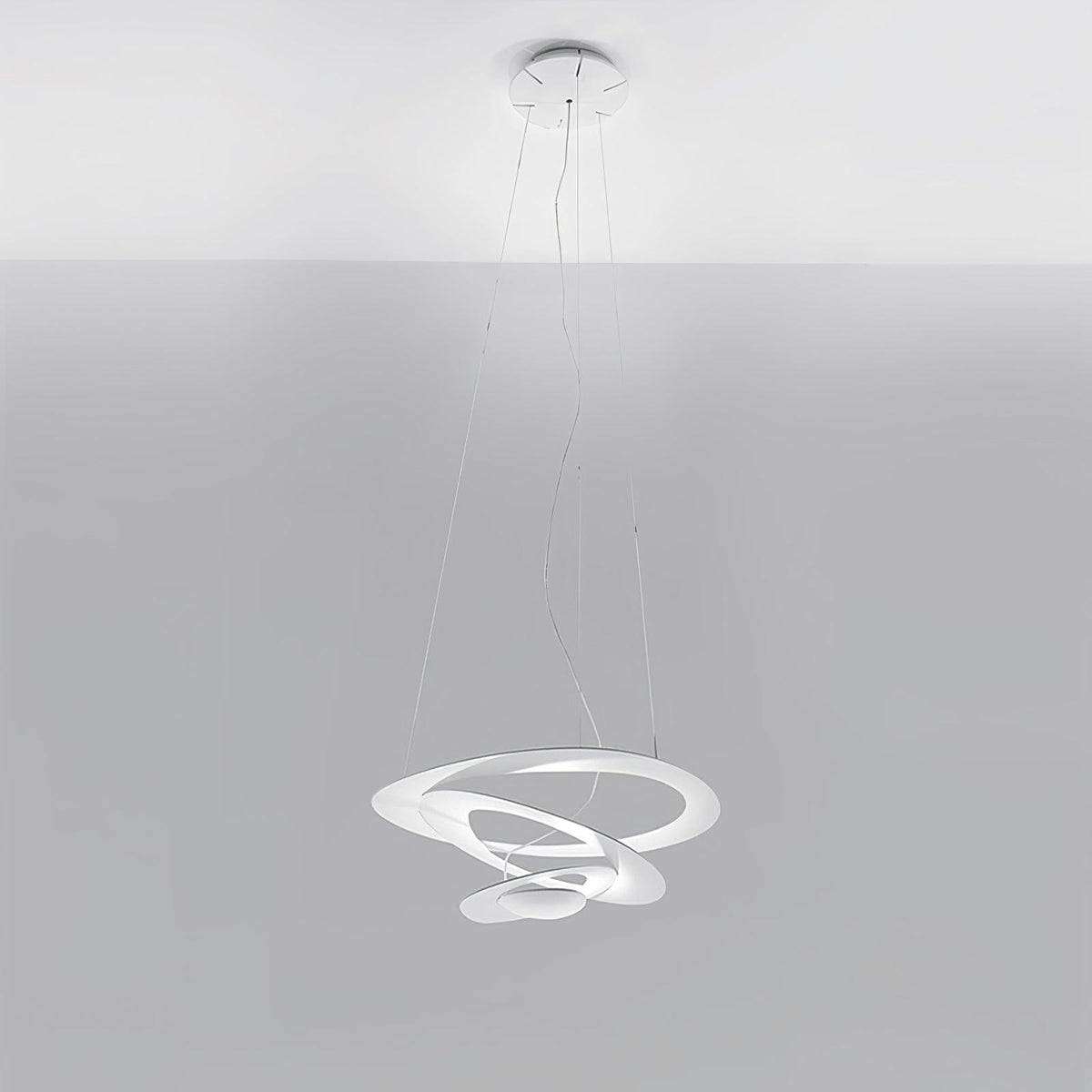 Pendant Lamp Modern Spiral Ring Design with Adjustable Suspension Cable